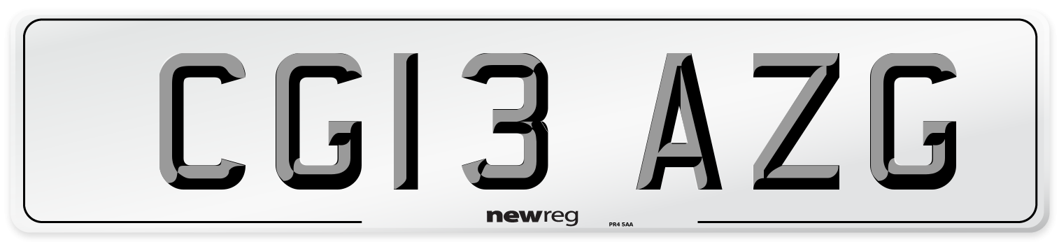 CG13 AZG Number Plate from New Reg